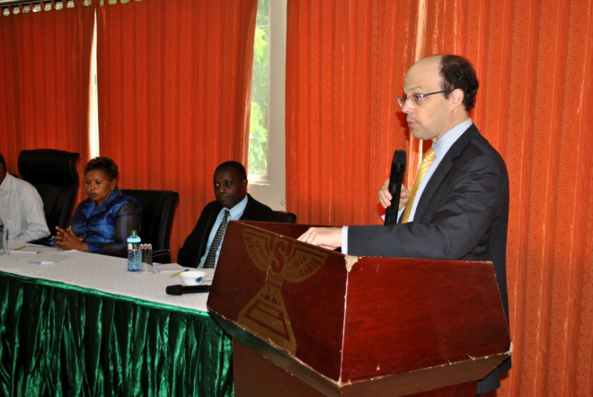 His Excellence David Engel High Commissioner to Canada in Kenya presenting his remarks during the official opening of the workshop